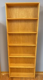 Tall & Slender Six Shelf Golden Oak Book Case- Lot 4