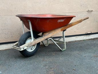 A Great Wheelbarrow By Craftsman With Oak Handles & Metal Bed