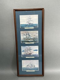 The Constitution, Bill Of Rights, The Wavertree, The USCG Training Ship Eagle Matted & Framed Art