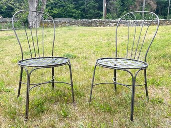 A Pair Of Vintage Wrought Iron Bistro Chairs