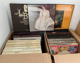 Over 80 Vintage Mostly Classical Music & Opera LPs, Many In Box Sets VG