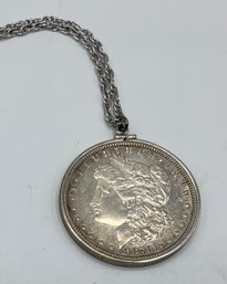 Framed Morgan Silver Dollar 1878 ~ Necklace ~ (D)