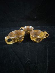 Pottery Coffee Cups - Set Of 3