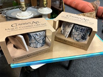 2 Sets Of Counter Art Mug & Coaster Gift Sets In Boxes