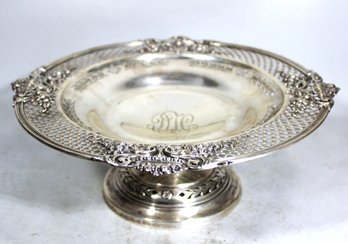 Sterling Silver Black, Starr And Frost Fancy Footed Tazza Compote 10' Wide