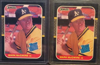 (2) 1987 Donruss Mark McGwire Rated Rookie Cards - K