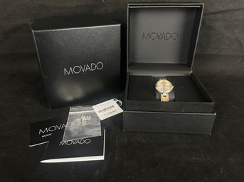 Stainless Steel Movado Watch,   Famous For Their Distinctive, Modern, Design Aesthetic. In Original Box