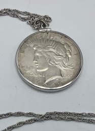 1922 Silver Liberty Peace Dollar Coin Necklace (D)