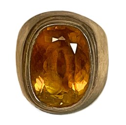 VERY RARE Citrine Sterling Silver Ring Signed BURLE MARX - Size 6