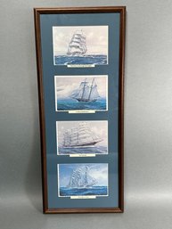 The USCG Training Ship Eagle, Pride Of Baltimore, The Peking, Herzogin Cecile Matted & Framed Ship Art
