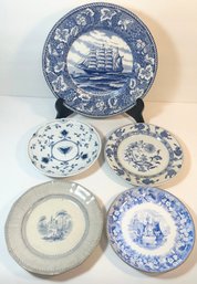 Lot Of Vintage Blue And White Decorative Dishes - Including Wedgwood & More!