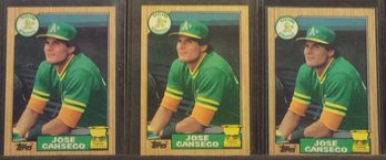 (3) 1987 Topps Jose Canseco Rookie Cards - K