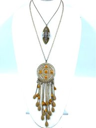 Two Sensational Goldtone Pendant Necklaces