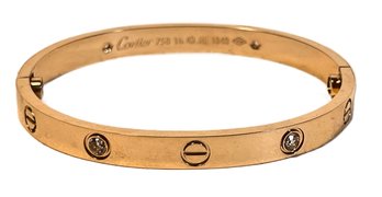 Cartier 18K Gold 'Love Bracelet' Having Diamonds 18.1 Grams