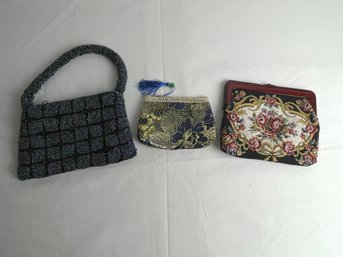 Vintage Beaded And Crochet Purse Lot