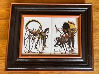 Framed Pair Of Interesting Signed Paintings