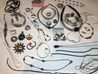 LOT B - FIFTEEN TROY OUNCES OF STERLING SILVER - Sterling Silver Jewelry - BETTER THAN SCRAP - Nice Pieces !