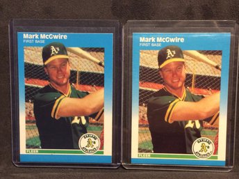 (2) 1987 Fleer Mark McGwire Rookie Cards - K