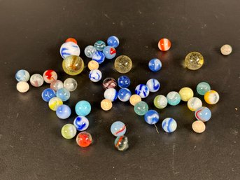 A Small Collection Of Vintage Glass Marbles