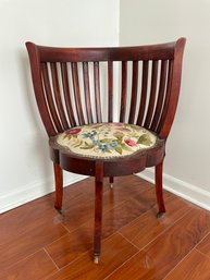 Vintage Half Round Back Corner Chair.