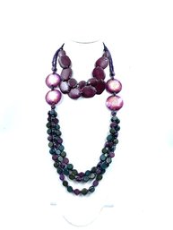 Pairing Of Artistic Beet Colored Necklace