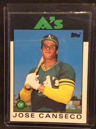 1986 Topps Traded Jose Canseco Rookie Card - K