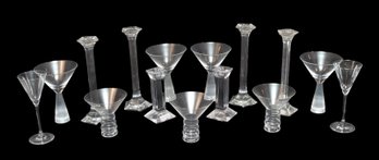 Riedel And Villeroy And  Boch Crystal Candle Sticks And Martini Glasses And More