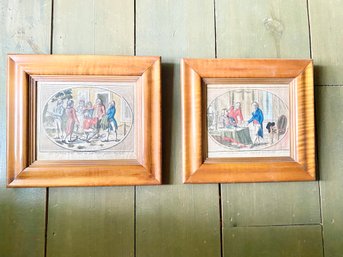 A Pair Of Late 18th-Early 19th Century Hand Colored Dutch Etchings