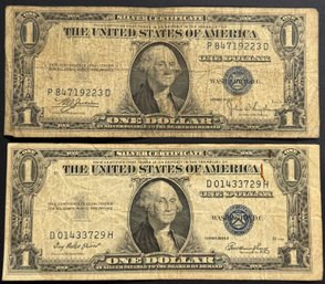 2 $1 Silver Certificates 1935-C, 1935-E