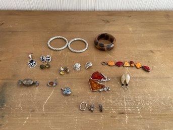 Random Jewelry Lot Earrings Bracelets Sterling