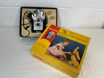 Vintage Kodak Brownie Starflash Camera Kit In Original Box - 1958-60 Untested