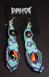 Hand Crafted Glass Beaded Pierced Earrings Never Worn Bauru Design