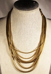 Fine Vintage Gold Tone Multi Strand Necklace 16' Long