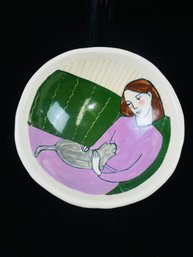 Handpainted Pottery Bowl - Artist Signed