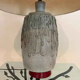 A 1970s David Cressey  Stoneware Lamp - Unusual Shade - Red Base