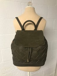 Moda Luxe Suede And Leather Backpack Bag - Cross Pattern Design NEW NO TAGS