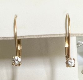 PETITE 14K GOLD WHITE TOPAZ EARRINGS