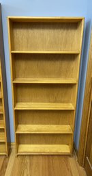 Tall & Slender Five Shelf Golden Oak Book Case- Lot 5