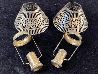 Brass Candlestick Holder With Shade