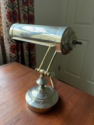 A Vintage Chrome And Brass Desk Light