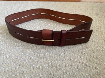 Cabi 'here Or There' Wide Brown Leather Belt, Size M