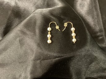 14k Pearl Dangle Earrings