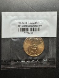 2016-D Uncirculated Ronald Reagan Presidential Dollar In Littleton Package