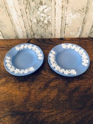 2 Piece Wedgwood Blue Jasperware 2 Rest Ashtray