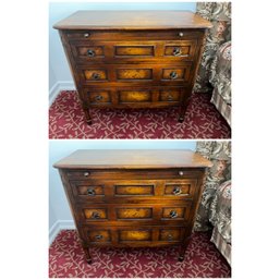 Pair Of Louis XVI Style Burled Wood Chests Or Night Stands