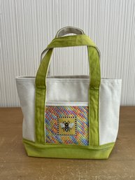 Needlepoint Bee Canvas Tote Bag