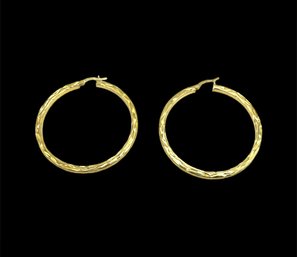 Sterling Silver Vermeil Large Hoop Earrings