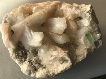 Stilbite And Fluorite Crystal , 12 Oz