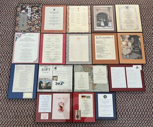 17pc Lot Of Framed Menus - Far And Near Including The White House