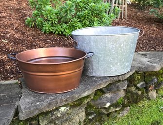 Pair Of Large And Useful Metal Buckets